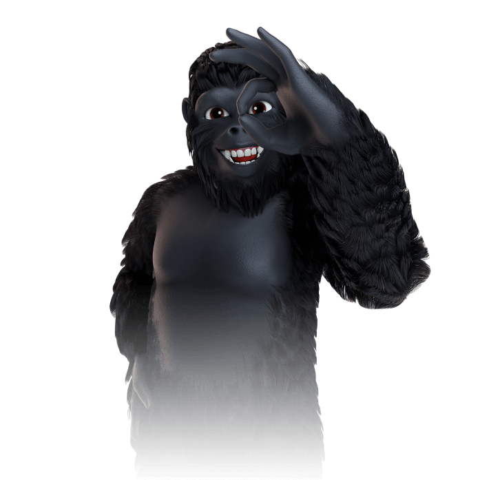 Mascote 3D da Gorillaz Studios