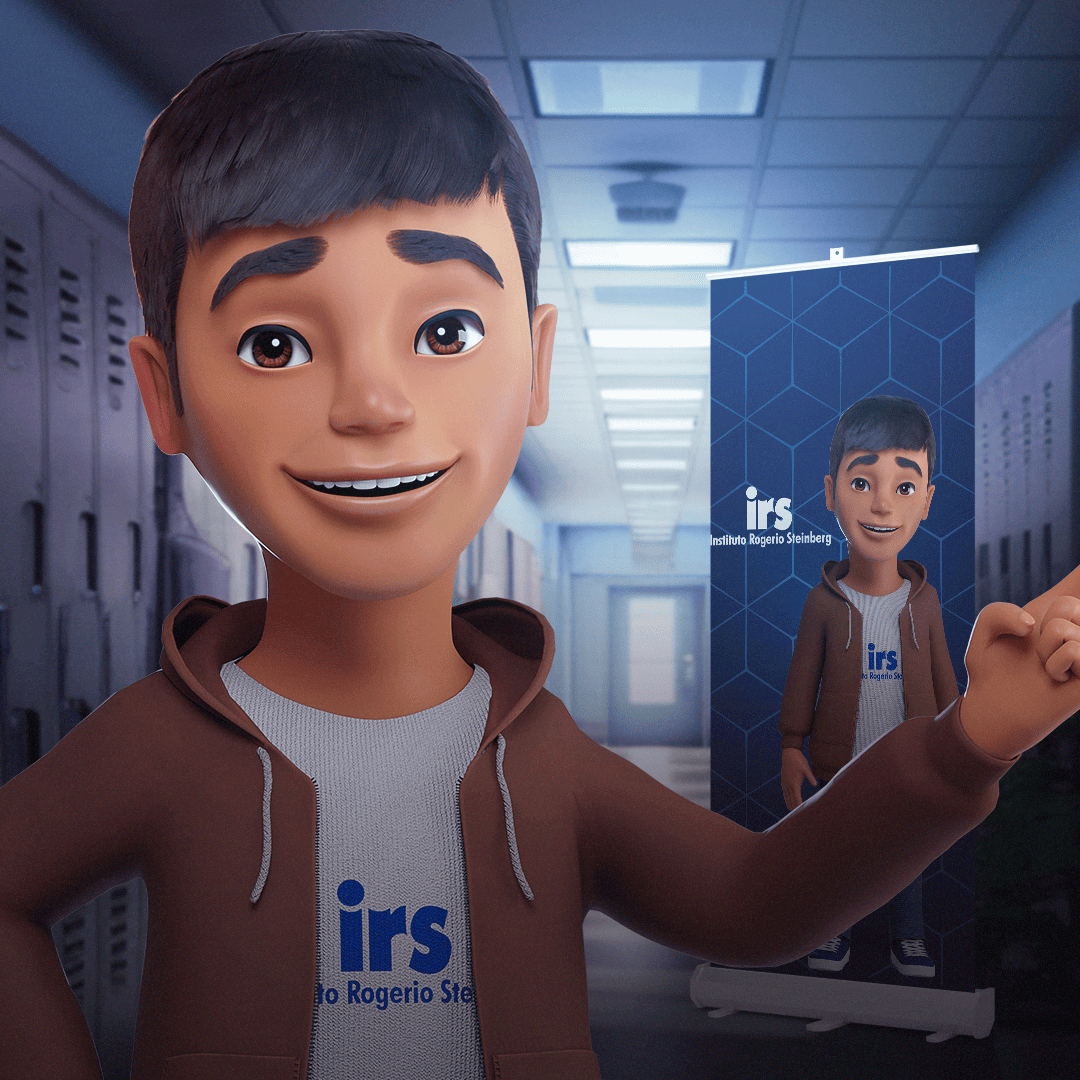 Mascote para empresa Desenvolvido para Instituto Rogério steinberg pela Gorillaz Studios