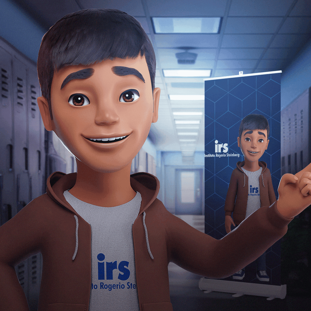 Mascote para empresa Desenvolvido para Instituto Rogério steinberg pela Gorillaz Studios